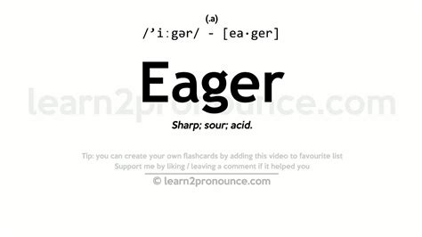 eager pronunciation in english|definition of eagerness.